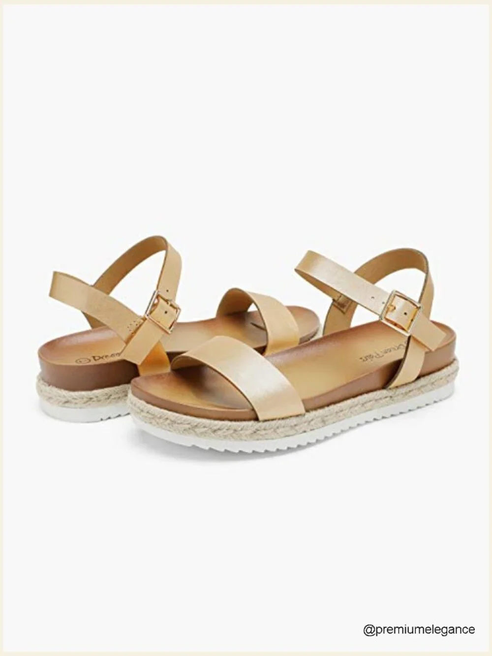 Open Toe Ankle Strap Espadrille Platform Wedge Sandals